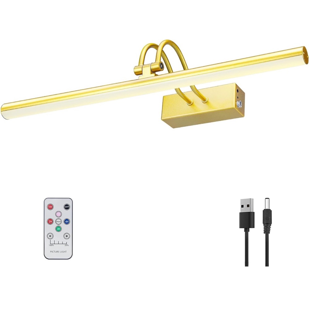 NIB 16in Gold Battery Operated Picture Light for above Painting